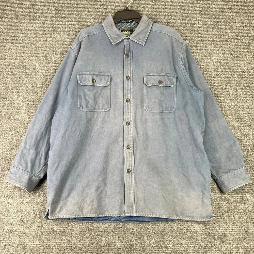 Levi Strauss Quilted Denim Shirt Jacket‎ Shacket Workwear Blue XL Mens - Picture 3 of 10